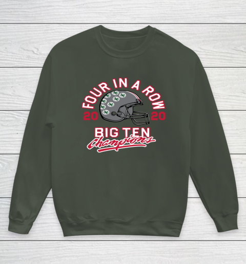 OSU 2020 Big Ten Champions 2020 Four In A Row Youth Sweatshirt 8