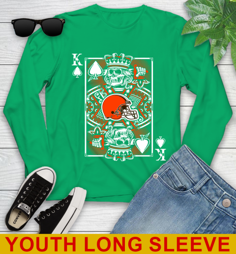 Cleveland Browns NFL Football The King Of Spades Death Cards Shirt Youth Long Sleeve 7