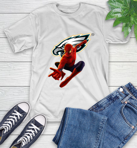 NFL Spider Man Avengers Endgame Football Philadelphia Eagles T-Shirt