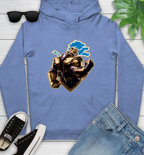 NFL Thanos Avengers Endgame Football Sports Detroit Lions Youth Hoodie 12