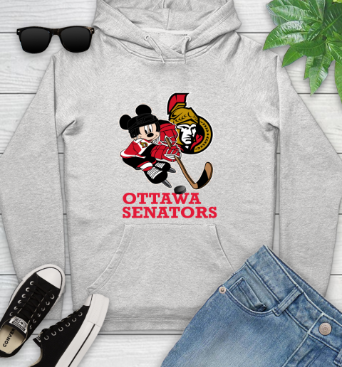 NHL Ottawa Senators Mickey Mouse Disney Hockey T Shirt Youth Hoodie