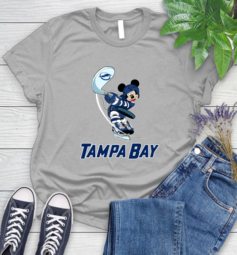 NHL Hockey Tampa Bay Lightning Cheerful Mickey Mouse Shirt Women's T-Shirt 6 NHL Hockey Tampa Bay Lightning Cheerful Mickey Mouse Shirt Women's T-Shirt - Image 6