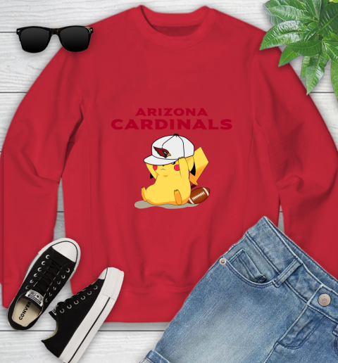 NFL Pikachu Football Sports Arizona Cardinals Youth Sweatshirt 9