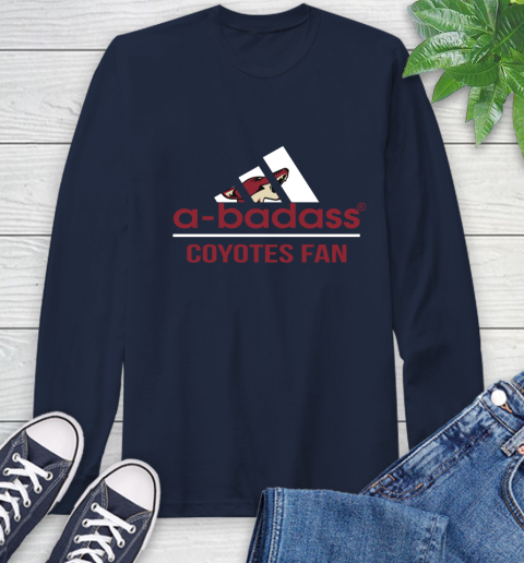 NHL A Badass Arizona Coyotes Fan Adidas Hockey Sports Long Sleeve T-Shirt 3