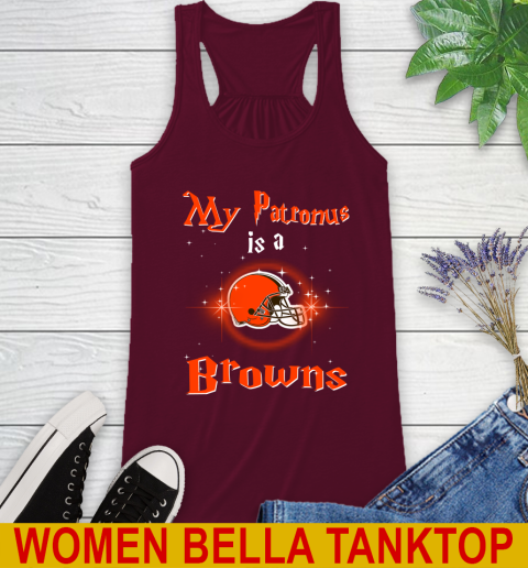 NFL Football Harry Potter My Patronus Is A Cleveland Browns Racerback Tank 2
