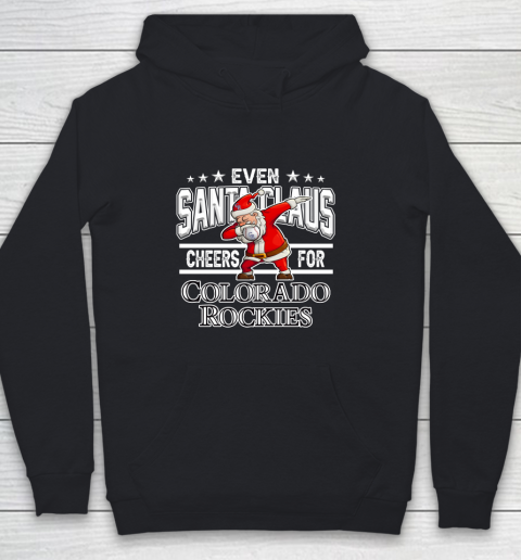 Colorado Rockies Even Santa Claus Cheers For Christmas MLB Youth Hoodie