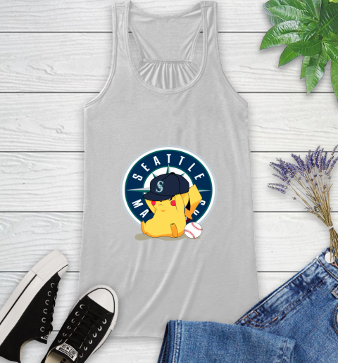 MLB Pikachu Baseball Sports Seattle Mariners Racerback Tank