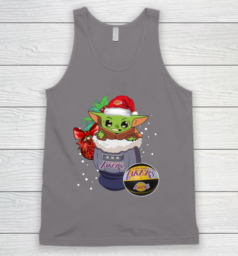 Los Angeles Lakers Christmas Baby Yoda Star Wars Funny Happy NBA Tank Top 7