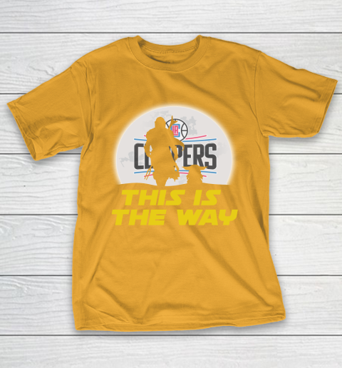 LA Clippers NBA Basketball Star Wars Yoda And Mandalorian This Is The Way T-Shirt 2