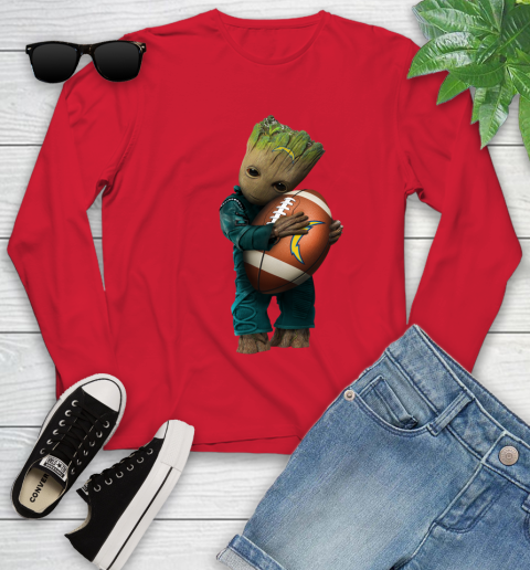 NFL Groot Guardians Of The Galaxy Football Sports Los Angeles Chargers Youth Long Sleeve 11