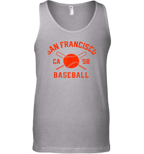wyzx san francisco baseball vintage sf the city cali retro gift unisex tank 17 front sport grey