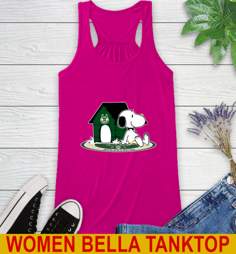 NBA Basketball Milwaukee Bucks Snoopy The Peanuts Movie Shirt Racerback Tank 8