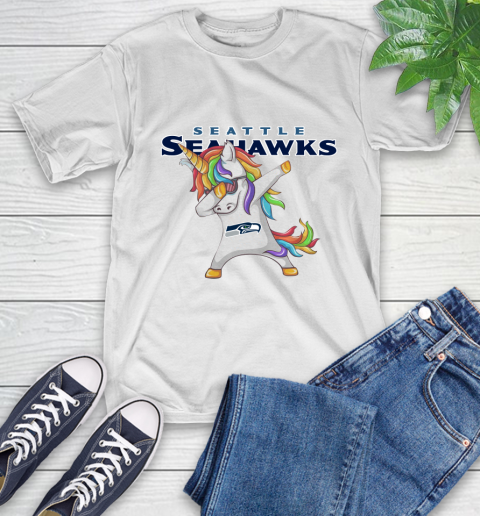 Seattle Seahawks NFL Football Funny Unicorn Dabbing Sports T-Shirt