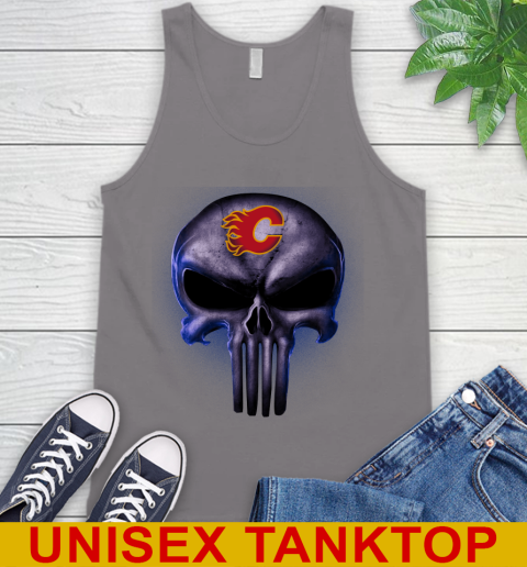 Calgary Flames NHL Hockey Punisher Skull Sports Tank Top 6