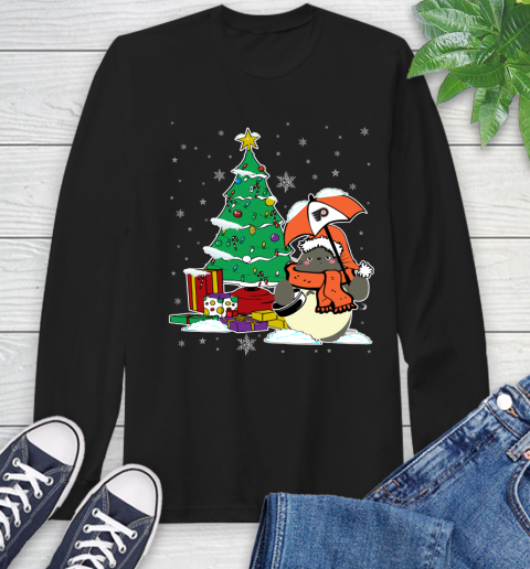 Philadelphia Flyers NHL Hockey Cute Tonari No Totoro Christmas Sports Long Sleeve T-Shirt