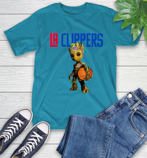 LA Clippers NBA Basketball Groot Marvel Guardians Of The Galaxy T-Shirt 8