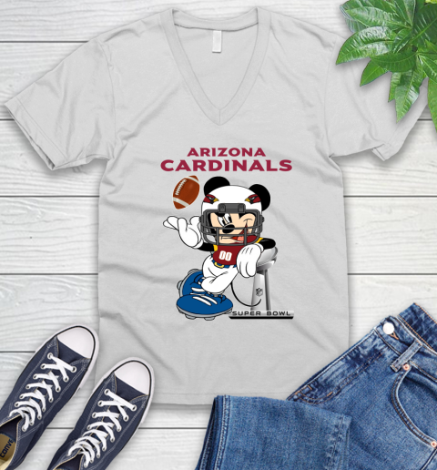 NFL Arizona Cardinals Mickey Mouse Disney Super Bowl Football T Shirt V-Neck T-Shirt