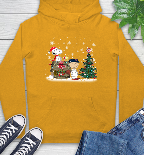 MLB Boston Red Sox Snoopy Charlie Brown Christmas Baseball Commissioner's Trophy Hoodie 2