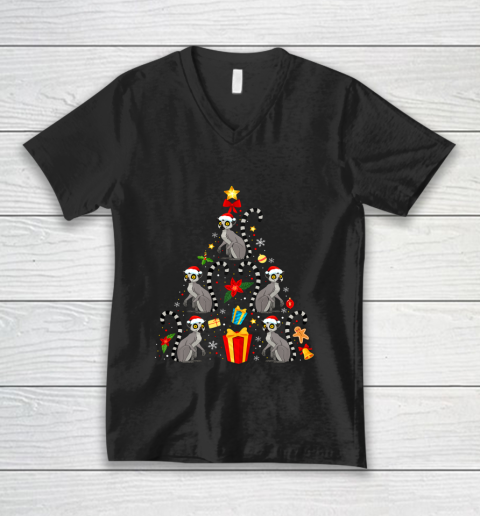 Lemur Christmas Ornament Tree Funny Gift V-Neck T-Shirt