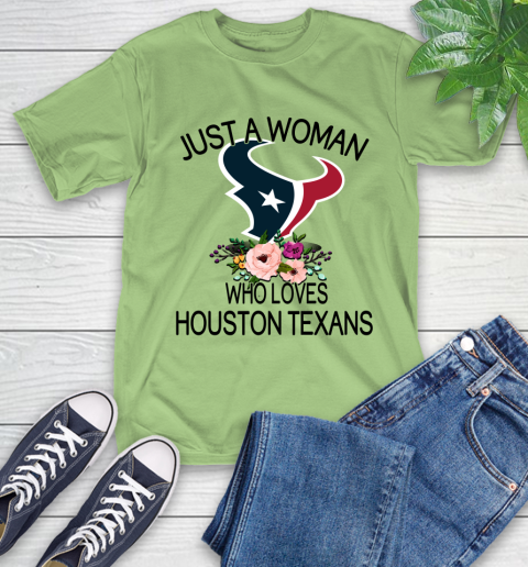 NFL Just A Woman Who Loves Houston Texans Football Sports T-Shirt 9
