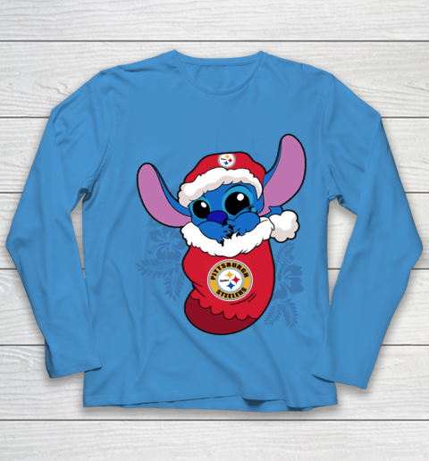 Pittsburgh Steelers Christmas Stitch In The Sock Funny Disney NFL Youth Long Sleeve 7