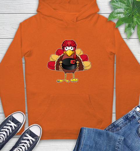 Calgary Flames Turkey Thanksgiving Day Hoodie 5