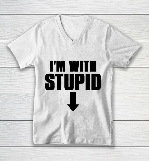 Mens Truthful I'm With Stupid V-Neck T-Shirt