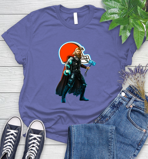 NFL Thor Avengers Endgame Football Cleveland Browns Women's T-Shirt 11