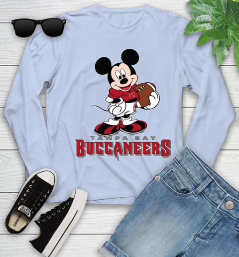 NFL Football Tampa Bay Buccaneers Cheerful Mickey Mouse Shirt Youth Long Sleeve 9