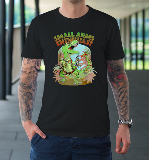 Small Arms Enthusiast Funny T rex Dinosaur Gun T-Shirt