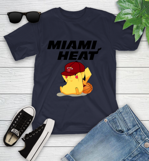 NBA Pikachu Basketball Sports Miami Heat Youth T-Shirt 3
