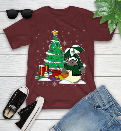 Milwaukee Bucks NBA Basketball Cute Tonari No Totoro Christmas Sports Youth T-Shirt 14