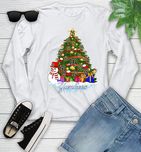 New York Yankees Merry Christmas MLB Baseball Sports Youth Long Sleeve