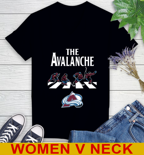 NHL Hockey Colorado Avalanche The Beatles Rock Band Shirt Women's V-Neck T-Shirt