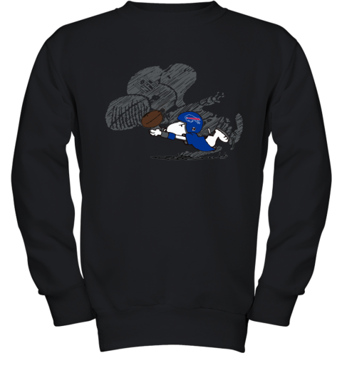 Buffalo BIlls Snoopy Plays The Football Game Shirts Youth Sweatshirt