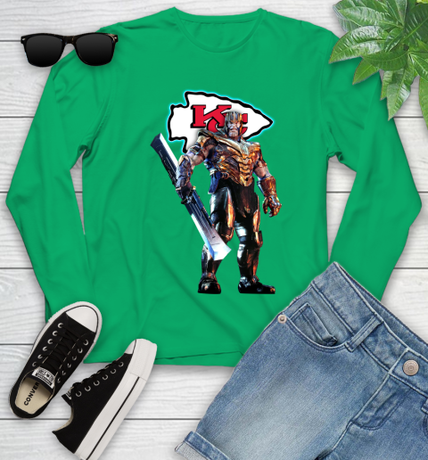 NFL Thanos Gauntlet Avengers Endgame Football Kansas City Chiefs Youth Long Sleeve 6