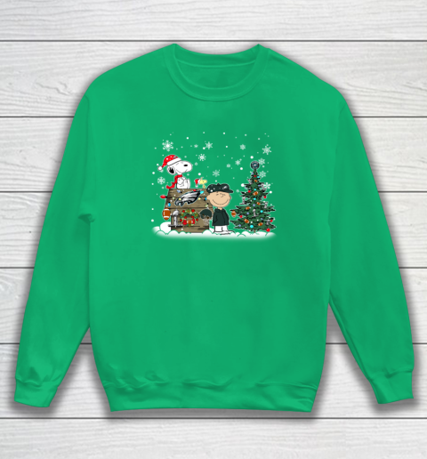 NFL Philadelphia Eagles Snoopy Charlie Brown Christmas Football Super Bowl Sweatshirt 4