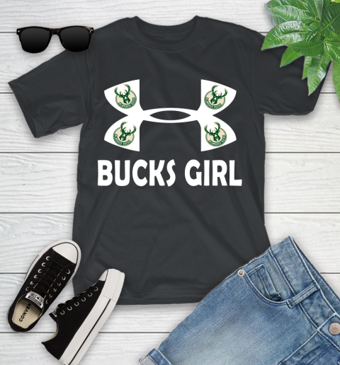 NBA Milwaukee Bucks Girl Under Armour Basketball Sports Youth T-Shirt