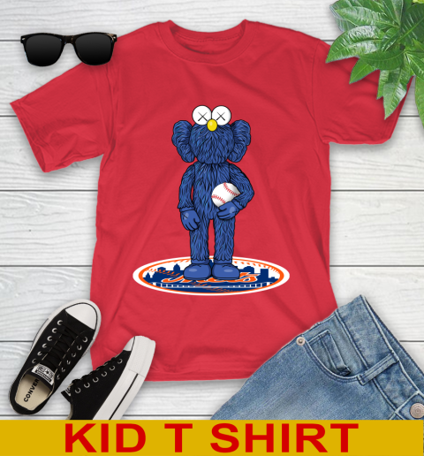 MLB Baseball New York Mets Kaws Bff Blue Figure Shirt Youth T-Shirt 10