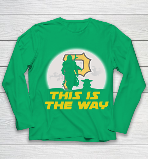 Pittsburgh Pirates MLB Baseball Star Wars Yoda And Mandalorian This Is The Way Youth Long Sleeve 4