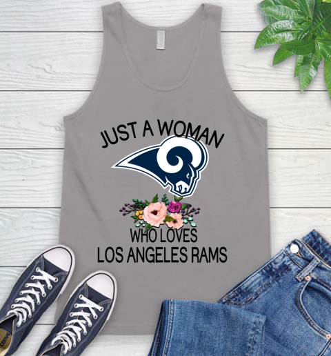 NFL Just A Woman Who Loves Los Angeles Rams Football Sports Tank Top 2