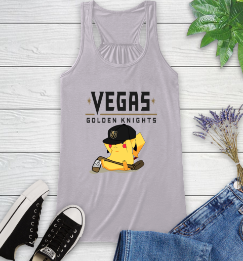 NHL Pikachu Hockey Sports Vegas Golden Knights Racerback Tank 5