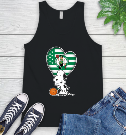 Boston Celtics NBA Basketball The Peanuts Movie Adorable Snoopy Tank Top 2