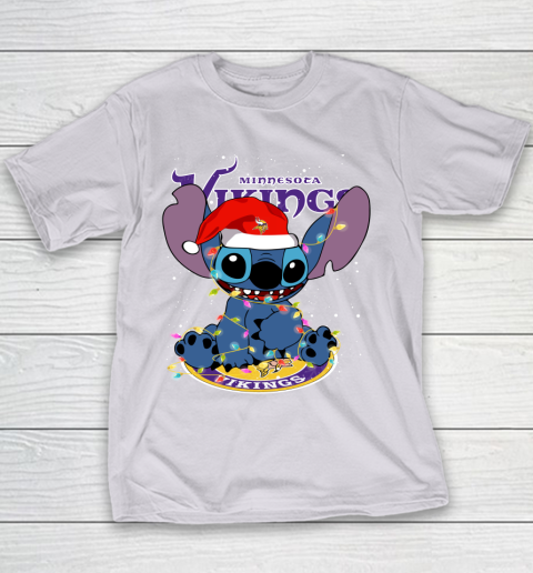 Minnesota Vikings NFL Football noel stitch Christmas Youth T-Shirt 2