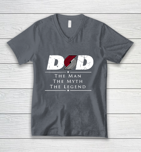 Portland Trail Blazers NBA Basketball Dad The Man The Myth The Legend V-Neck T-Shirt 4