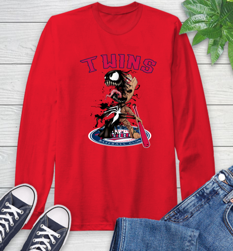 MLB Minnesota Twins Baseball Venom Groot Guardians Of The Galaxy Long Sleeve T-Shirt 10