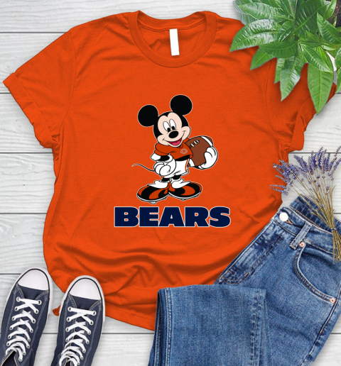 NFL Football Chicago Bears Cheerful Mickey Mouse Shirt Women's T-Shirt 4