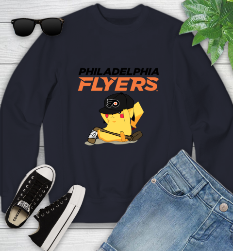 NHL Pikachu Hockey Sports Philadelphia Flyers Youth Sweatshirt 3
