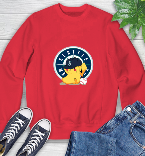 MLB Pikachu Baseball Sports Seattle Mariners Sweatshirt 10