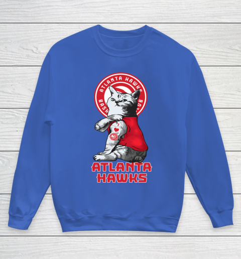 NBA Basketball My Cat Loves Atlanta Hawks Youth Sweatshirt 6